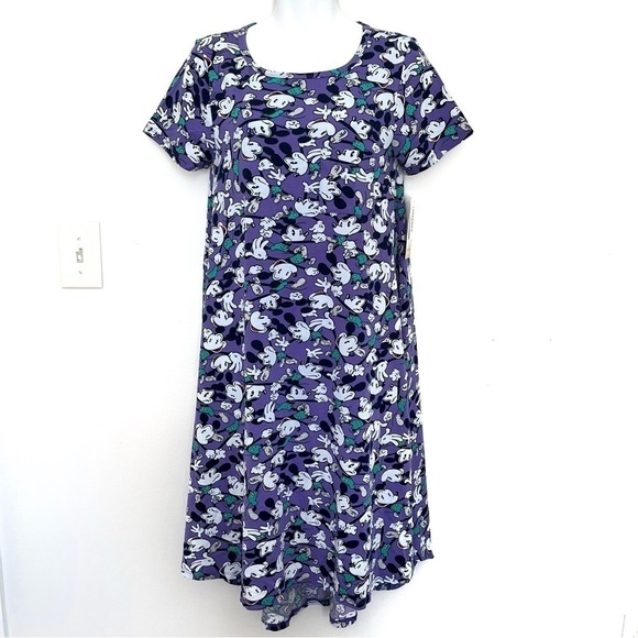 Lularoe Womens NEW Disney Mickey Mouse Dress Size XS Carly T-shirt Dress - Picture 1 of 9